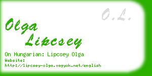 olga lipcsey business card